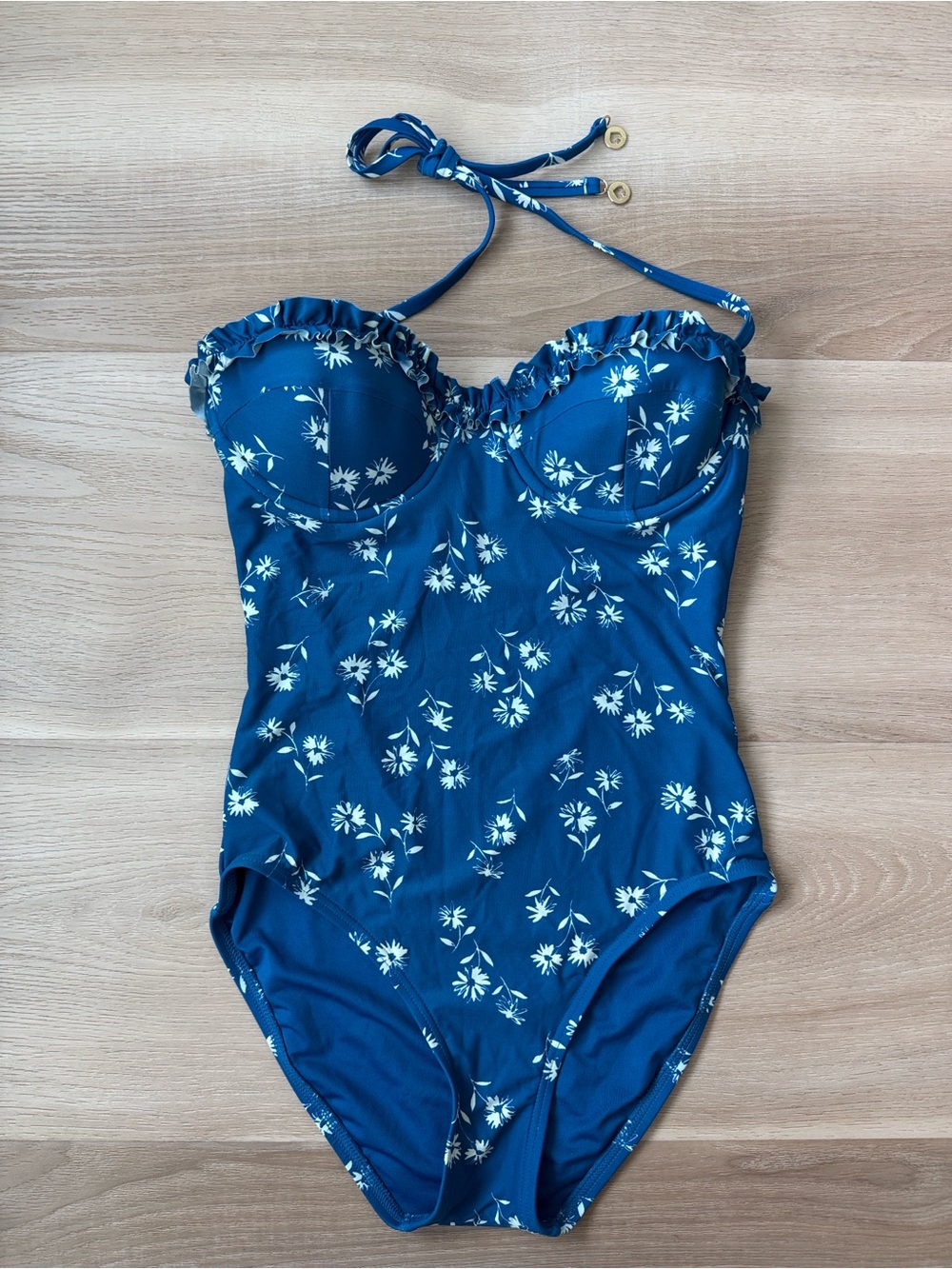 Kate Spade - Dandelion Floral Mini Ruffle Underwire Bandeau One-piece